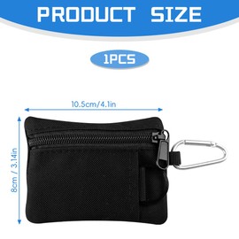 Lotsdonxia Mini EDC Waist Bag - Compact Tactical Molle Pouch pack, Organiser with Zipper and Carabiner Clip for Hiking, Camping, Travel Essentials (Black)