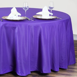 TABLECLOTHSFACTORY 120 Inch Purple Round Tablecloth - Linens Polyester Table Cloth, Stain and Wrinkle Resistant Washable Table Cover for Wedding, Party, Banquet, and Restaurant
