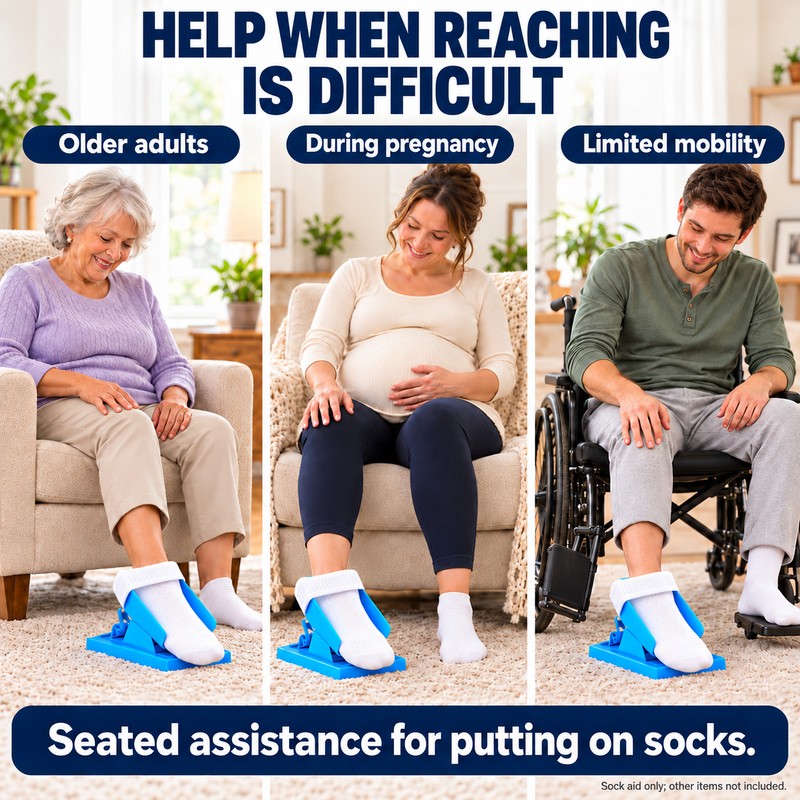 Flexible Sock Aid Stocking Slider Helper for Elderly Pregnant Disabled