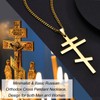 Men's Orthodox Cross Pendant Necklace - Trendy Religious Cross Chain,Hypoallergenic