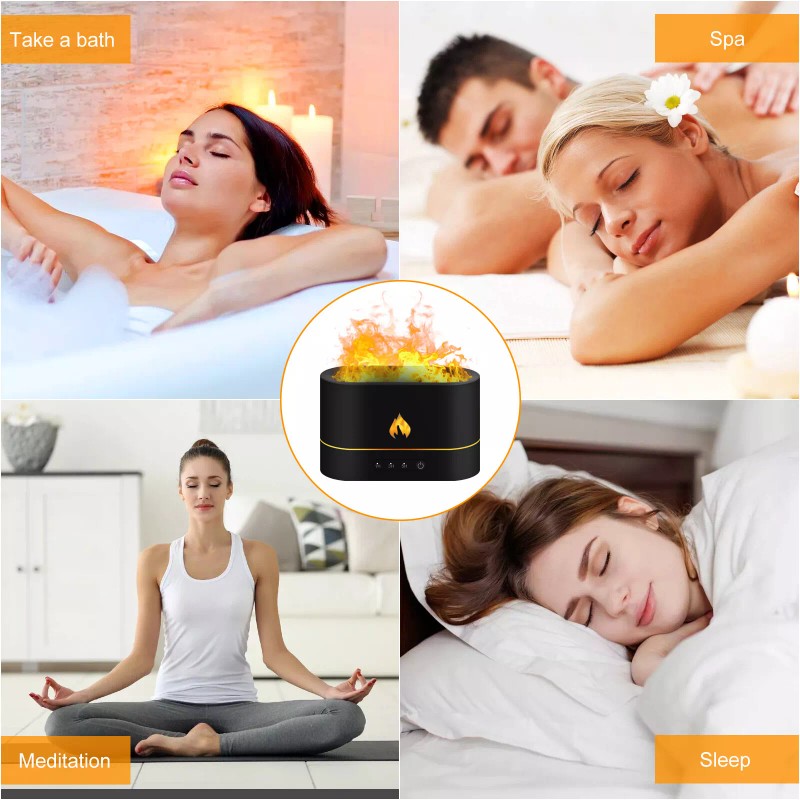 250ml USB Air Humidifier Essential Oil Aroma Diffuser 3D Flame