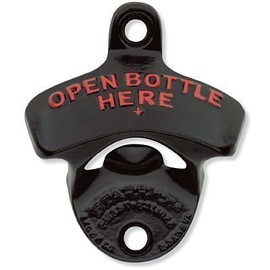 Black Open Bottle Here STARR "X" Wall Mounted Bottle Opener