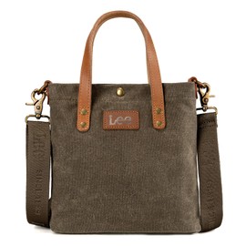 Montana West x Lee Waxed Canvas Tote Bag for Women Leather Top Handle Shoulder Handbag with Adjustable Detachable Wide Strap-Medium LEE51-002DGN