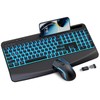 SABLUTE Wireless Backlit Keyboard and Mouse Combo, Rechargeable Quiet