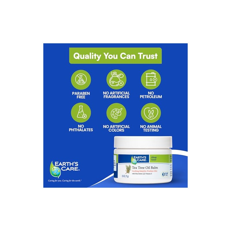 Tea Tree Oil Balm 100% Natural, 2.5 OZ by Earth's