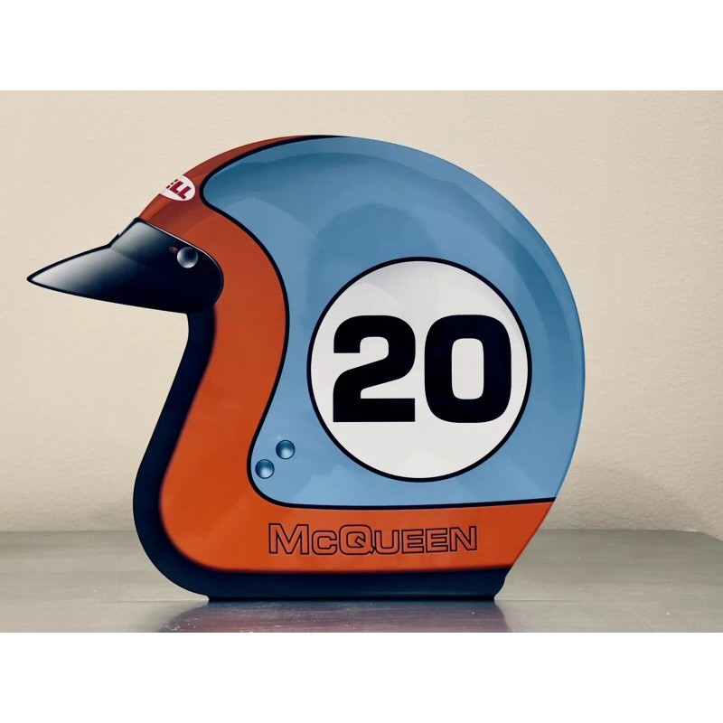 steve mcqueen RACING open face Helmet Style Sign lemans daytona