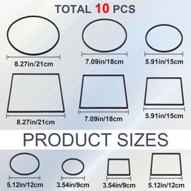 Deozu 10 Pcs Fish Feeding Rings Set, Round Square Floating Aquarium Plant Corral, Fish Feeder Rings, Floating Plant Ring Accessories for Fish Tank, Aquarium, Betta (Black)