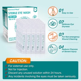 General Medi Eye Wash - Sterile Saline Solution 20ml/0.9% (Pack of 25)