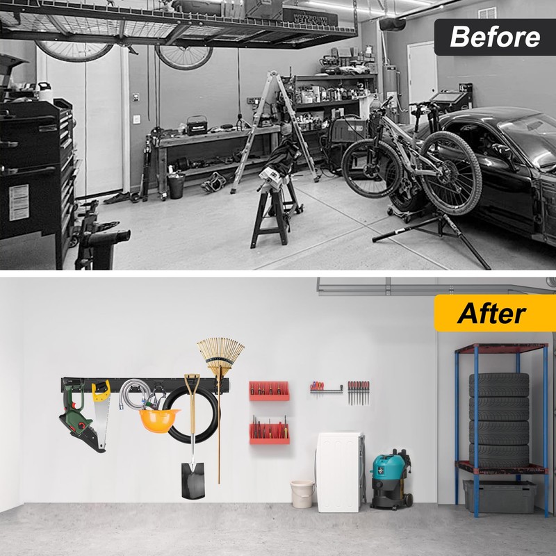 BakeBliss Garage Wall Tool Rack,Garage Organization, Garage Garden Tool Organizer