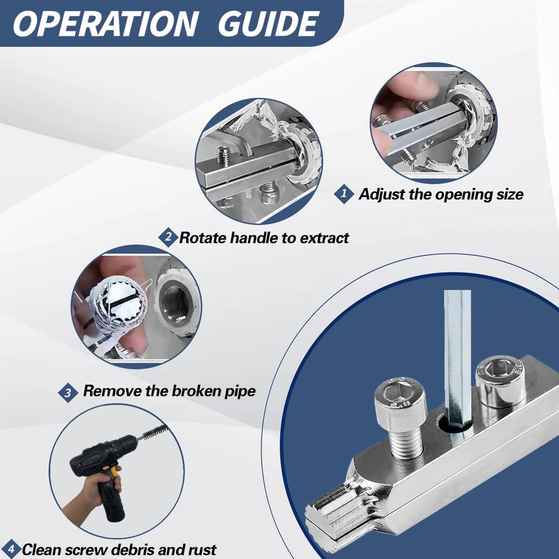 Stripped Screw Extractor, Broken Pipe Extractor Tool, Damaged Water Pipe