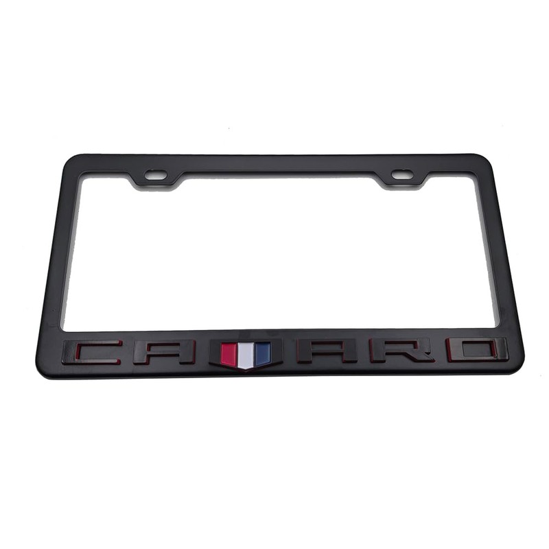 1Pc Camaro 3D Emblem Black Stainless License Plate Frame Rust