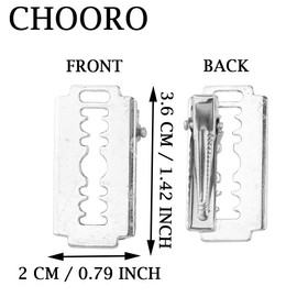 CHOORO 2Pcs Razor Blade Hair Clips Punk Style Hair Pins Cute Gifts For Her (Razor blade hair clips-CA)