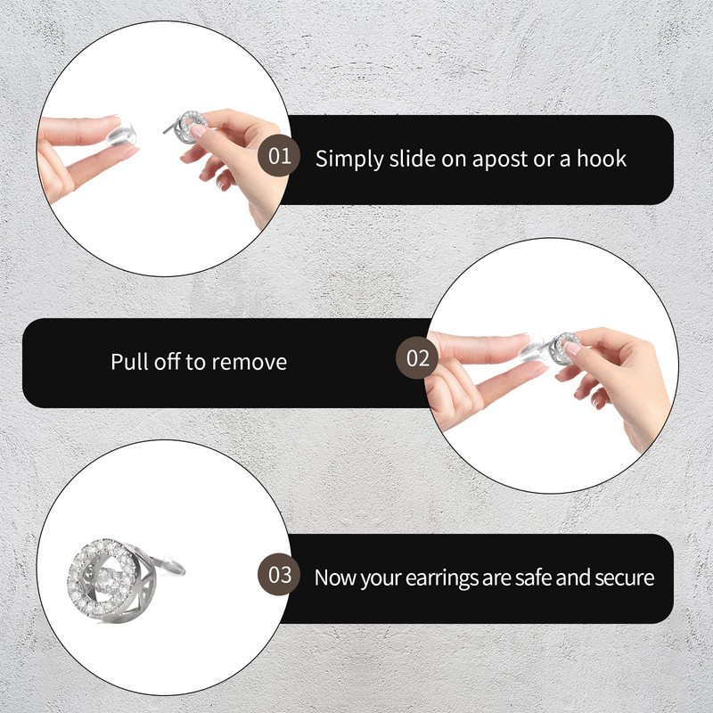 Nkwuire 12 Styles 600 Pcs Earring Backs for Studs, Clear