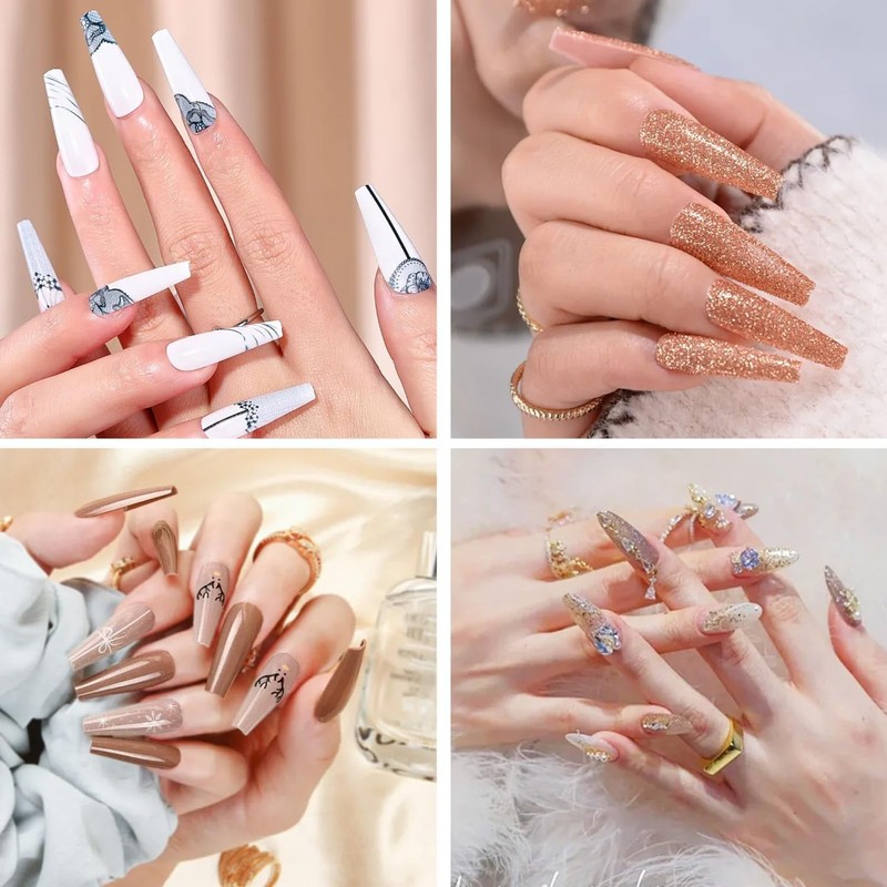 JOYOLA 144 Pieces Dual Nail Forms Set 4 Shapes Nail