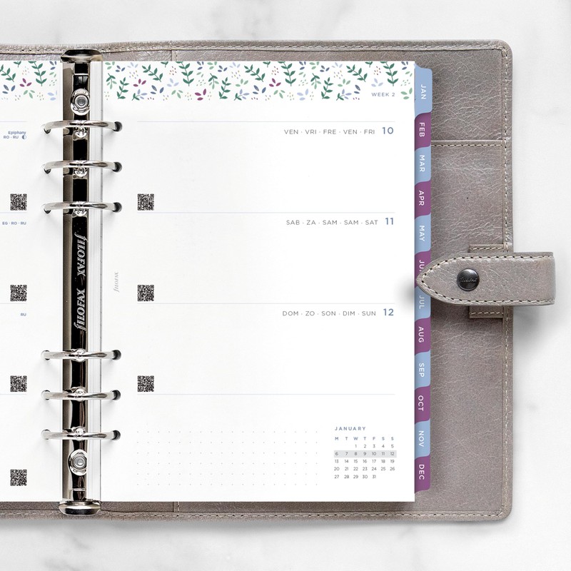 Filofax Calendar Diary Refill, A5 Size, Week-to-View, Garden Minimal Diary