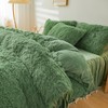 ERLOXO Sage Green Fluffy Pillow Cover，Ultra Cozy Soft Shaggy Plush