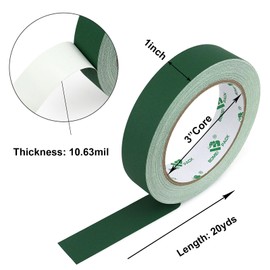 BOMEI PACK 1 Roll Dark Green Matte Cloth Gaffer Tape Non Reflective Duct Tape 24mm x 27m for Entertainment Theater Studio Photography Masking DIY Craft Shaping Ducts Fixing Repairing
