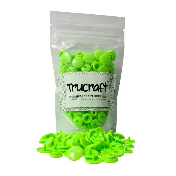 Trucraft Plastic Kam Snaps 50 Sets B50 Glossy Lime Green