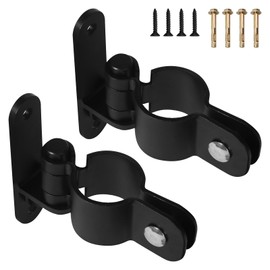 2Pack Wall Mount Gate Hinge, 1-3/8'' Pipe Gate Hinge Set with 5/8'' Hinge Pin Chain Link Fence Gate Hinges Fence Post Hinge for Farm Gate
