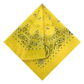 HankieWorld Single Pack Bandanas 60s Premium Cotton Soft Thin Handfeel Large Handkerchief for Men and Women(Yellow)