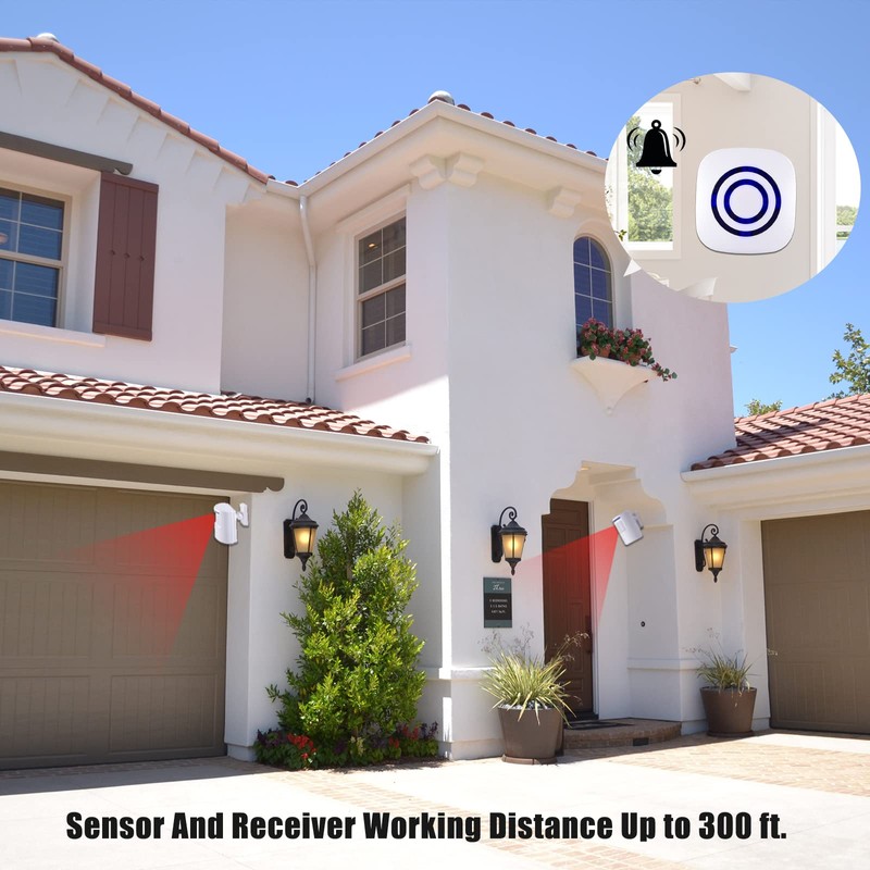 BESTOONE Motion Sensor Alarm, Long Range Wireless Driveway Alarm, Indoor
