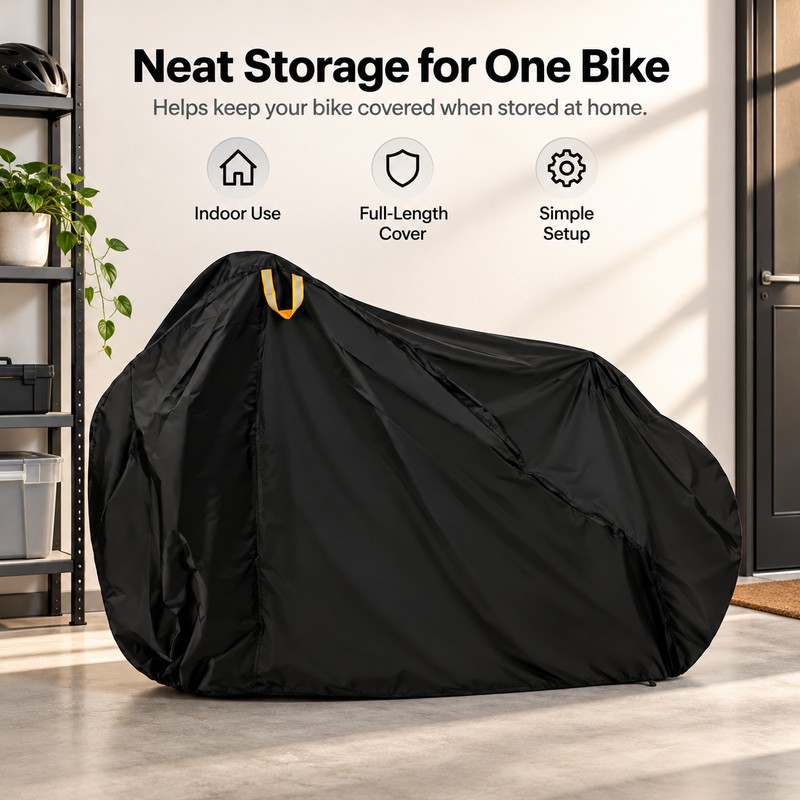 Waterproof Bicycle Cover for Outdoor Storage – 210T Full Bike