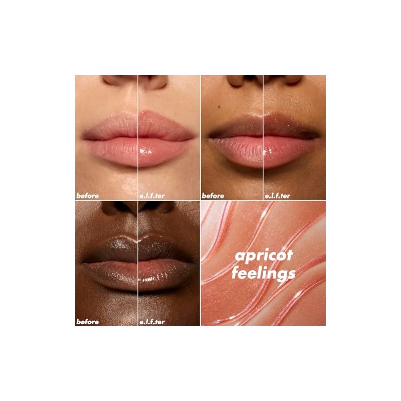e.l.f. Glow Reviver Plumping Lip Oil Apricot Feelings - peach
