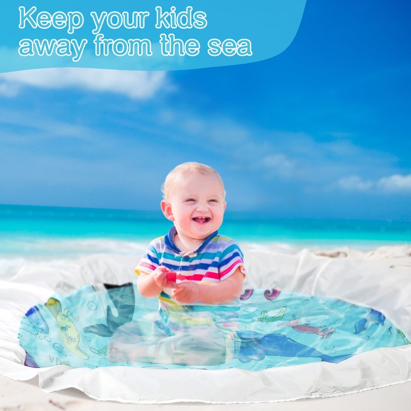 Tondiamo 6.6 x 6.6 ft Beach Pool for Toddler Baby