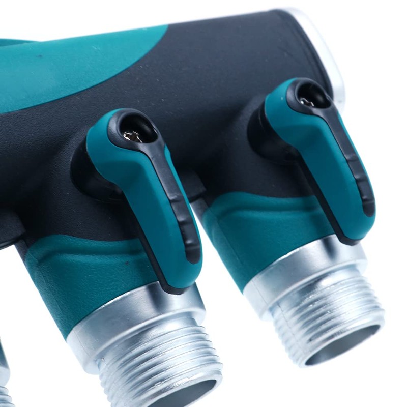 ZONADA 4 Way Hose Splitter: Metal & ABS Plastic with