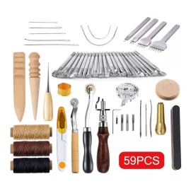 Herramientas P/cuero Costura Punzón Cinceles P/grabado 59 Pc