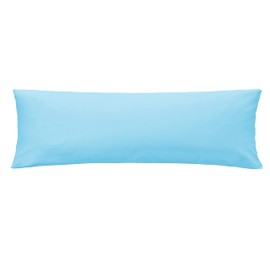 Soft 100% Cotton Zipper Pillow Case, Cozy and Lightweight, Easy Care, Light Blue, Body, 20'' x 48''