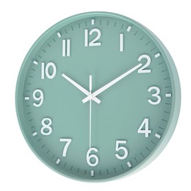 HZDHCLH Wall Clock 12 Inch Silent Non Ticking Clock for Living Room Bedroom Kitchen Office（Green）