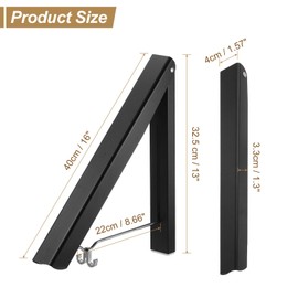 uxcell Retractable Clothes Rack for Laundry, Aluminum Clothes Drying Rack Wall Mounted, Folding Clothes Hanger Drying Rack for Bathroom Black