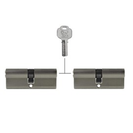 2x Profile Cylinder 100 mm 50/50 Simultaneous Locking Including 10 Keys