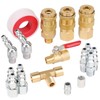 Hromee 18 Pieces Air Coupler and Plug Kit, 1/4-Inch NPT
