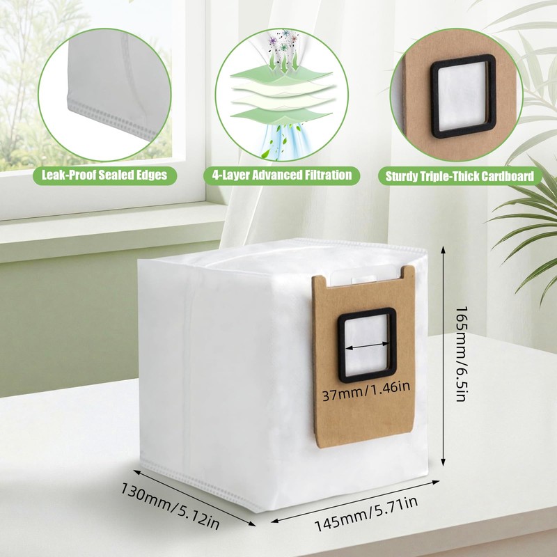 6 Pack E25/E28 Replacement Dust Bags for Eufy E28 Omni