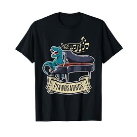 Piano Player Kids T-Rex Dinosaur Pianist Pianosaurus T-Shirt