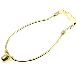 9 Inch Lamp Shade Harp Holder OZXNO 2-Pack Heavy Duty Horn Frame Lamp Shade Bracket with Light Base and Solid Lamp Finial DIY Lighting Replacement Accessories for Table/Floor Lamps (Gold)