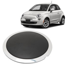 Wheel Hub Caps Center Cover for FIAT500 2012‑2022 Replacement Hub Cover, OE 68078419AC 51884863 68078421AC 68078421AB Wheel Center Caps for FIAT500 with Chrome Trim (White Circle