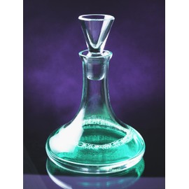 Crystal - Glass -Mouthwash Decanter with .5 oz Cup Stopper - (can use the stopper as a Tumbler) 6.6" Height - 7 Oz. Decanter - Classic Clear - No Design - Made in Europe - by Barski