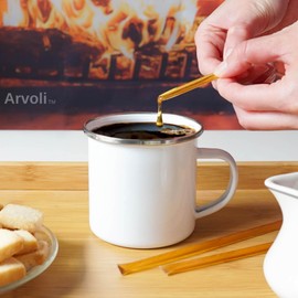 Arvoli Honey - Plain Raw Honey Sticks - Honey Sticks For Tea, Coffee, or a Healthy Snack - One Teaspoon of Pure Raw Honey Per Stick - (50 Count) Each Stick is Gluten Free, Fat Free, and has no Preservatives