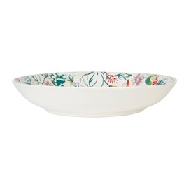 GENEVIEVE LETHU 533658 Soup Plate Diameter 20.5 cm Stoneware - Collection A Travers Champs - Multi-Coloured Floral Design