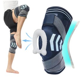 Rodillera Ortopédica con Estabilizadores Laterales y Almohadillas de Gel Rótula, Rodilleras Ortopédica de Elástica Ajustable, Rodilleras de...        
