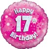 Oaktree UK 18 Happy 17. Geburtstag Holographisches Folie Design Luftballons,