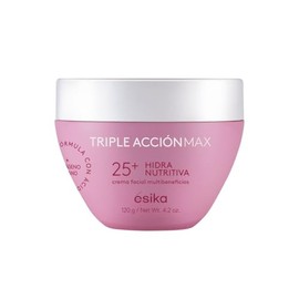ésika Crema facial antiarrugas Hidra Nutritiva Triple Acción Max 25+ años con ácido hialurónico y colágeno, 120g
