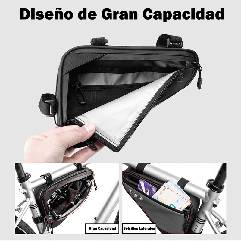 Aokesy Bolsa de Triángulo para Bicicleta, Impermeable, Reflectante, Accesorios Ciclismo