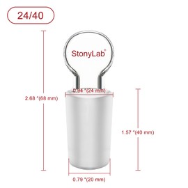 stonylab Glass Hollow Plugs, Pack of 1 Borosilicate Glass Hollow Plugs with Closed Base for 24/40 Outer Joint Glass