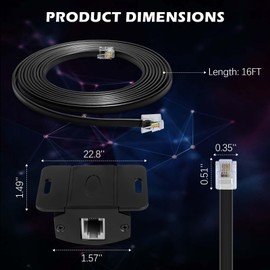 Universal Bass Knob Control with 5M/16FT Cable Extension Cable，4-Pin Bass Volume Knob for Car Amplifier.