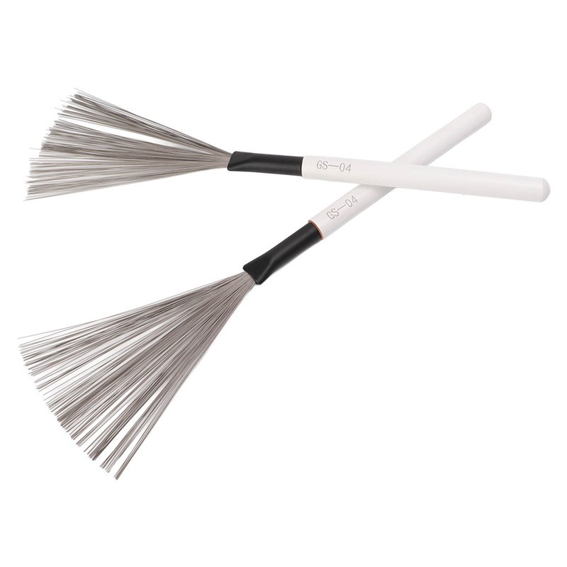 Drum Brush Steel Wire Maple Wooden Handle Percussion Tool Instrument