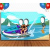 Jet Ski and Wakeboarding, Summer Party Theme, 42x72" Photo Standee,